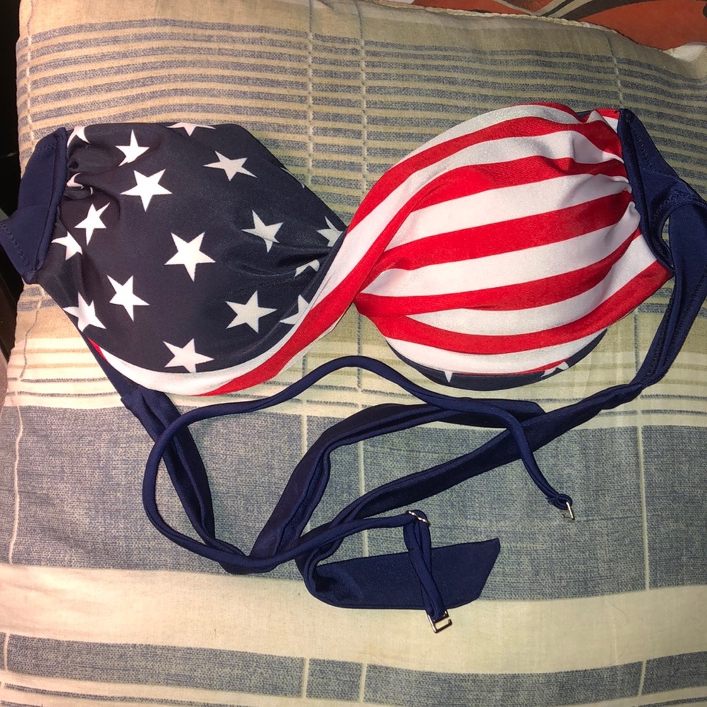 SHEIN American Flag Bikini Top